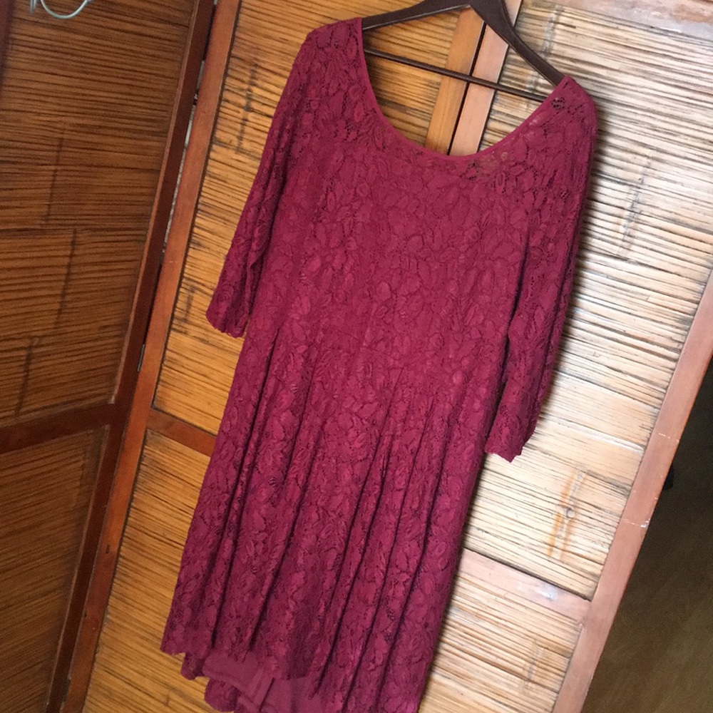 Lane Bryant Maroon Lace Dress Size 20